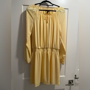 White House Black Market Yellow Long Sleeve Dress